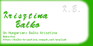 krisztina balko business card